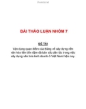 Tiểu luận: Vận dụng quan điểm của Đảng về xây dựng nền văn hóa tiên tiến đậm đà bản sắc dân tộc trong việc xây dựng văn hóa kinh doanh ở Việt Nam hiện nay.