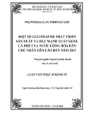 Luận văn Thạc sĩ Kinh tế: Một số giải pháp để phát triển sản xuất và đẩy mạnh xuất khẩu cà phê của nước Cộng Hòa Dân Chủ Nhân Dân Lào đến năm 2015