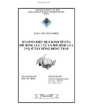 Luận văn SO SÁNH HIỆU QUẢ KINH TẾ CỦA MÔ HÌNH LÚA 2 VỤ VÀ MÔ HÌNH LÚA 3 VỤ Ở TÂN HỒNG ĐỒNG THÁP 