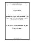 Luận văn Thạc sĩ Quản lý kinh tế: Kiểm soát chất lượng trong các cuộc kiểm toán ngân sách địa phương của Kiểm toán nhà nước