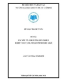 Luận văn Thạc sĩ Kinh tế: Các yếu tố ảnh hưởng đến nghèo tại huyện Củ Chi, thành phố Hồ Chí Minh