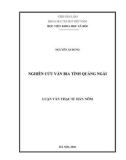 Luận văn Thạc sĩ Hán Nôm: Nghiên cứu văn bia tỉnh Quảng Ngãi