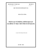 Luận văn Thạc sĩ Luật: Pháp luật về phòng, chống bạo lực gia đình- từ thực tiễn tỉnh Tuyên Quang