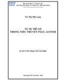 Luận văn Thạc sĩ Văn học: Tự sự mê lộ trong tiểu thuyết Paul Auster