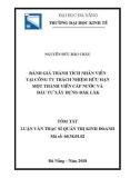 Tóm tắt luận văn Thạc sĩ Quản trị kinh doanh: Đánh giá thành tích nhân viên tại công ty TNHH MTV Cấp nước và Đầu tư xây dựng Đắk Lắk