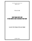 Luận văn Thạc sĩ Luật học: Thực trạng pháp luật về Bảo hiểm xã hội tự nguyện ở Việt Nam