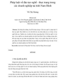 Tóm tắt Luận văn Thạc sĩ Luật học: Pháp luật về đào tạo nghề - thực trạng trong các doanh nghiệp tại tỉnh Nam Định