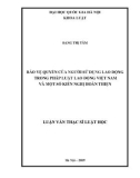 Luận văn Thạc sĩ Luật học: Bảo vệ quyền của người sử dụng lao động trong pháp luật lao động Việt Nam và một số kiến nghị hoàn thiện