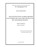 Luận văn Thạc sĩ Luật học: Bảo vệ người sử dụng lao động theo pháp luật lao động Việt Nam từ thực tiễn Quận Tân Phú, Thành phố Hồ Chí Minh