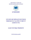 Luận văn Thạc sĩ Kinh tế: Xây dựng hệ thống kế toán trách nhiệm quản lý tại Công ty điện tử Samsung Vina