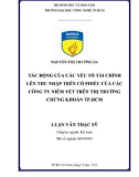 Luận văn Thạc sĩ Kế toán: Tác động của các yếu tố tài chính lên thu nhập trên cổ phiếu của các công ty niêm yết trên thị trường chứng khoán TP.HCM