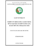 Luận văn chuyên ngành Khoa học môi trường: Nghiên cứu định lượng cacbon trong rừng ngập mặn ven biển xã Hải Lạng, huyện Tiên Yên, tỉnh Quảng Ninh