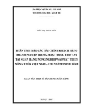 Tóm tắt Luận văn Thạc sĩ Tài chính ngân hàng: Phân tích báo cáo tài chính khách hàng doanh nghiệp trong hoạt động cho vay tại Ngân hàng Nông nghiệp và Phát triển Nông thôn Việt Nam - Chi nhánh Ninh Bình