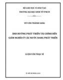 Luận văn Thạc sĩ Kinh tế: Ảnh hưởng phát triển tài chính đến giảm nghèo ở các nước đang phát triển