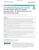 Can dedicated emergency team and area for older people reduce the hospital admission rate? - An observational pre- and post-intervention study