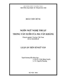 Luận văn Tiến sĩ Ngữ văn: Ngôn ngữ nghệ thuật trong văn xuôi của Ma Văn Kháng