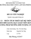 Phân tích thiết kế hệ thống theo dõi giảng dạy giáo viên bằng PP Hướng đối tượng UML