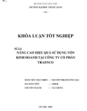 Khóa luận tốt nghiệp: Nâng cao hiệu quả sử dụng vốn kinh doanh tại Công ty Cổ phần Traenco