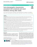 Socio-demographic characteristics associated with emotional and social loneliness among older adults