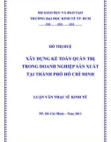 Luận văn Thạc sĩ Kinh tế: Xây dựng kế toán quản trị trong doanh nghiệp sản xuất tại TP.HCM