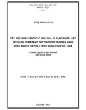 Tóm tắt luận văn Thạc sĩ luật học: Các biện pháp nâng cao hiệu quả áp dụng pháp luật về thanh toán bằng thư tín dụng tại Ngân hàng nông nghiệp và phát triển nông thôn Việt Nam