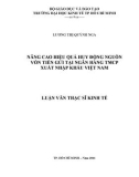 Đề tài: NÂNG CAO HIỆU QUẢ HUY ĐỘNG NGUỒN VỐN TIỀN GỬI TẠI NGÂN HÀNG TMCP XUẤT NHẬP KHẨU VIỆT NAM