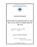 Luận văn Thạc sĩ Kinh tế: Những nhân tố ảnh hưởng đến cấu trúc vốn của các công ty cổ phần niêm yết Việt Nam