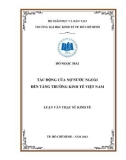 Luận văn Thạc sĩ Kinh tế: Tác động của nợ nước ngoài đến tăng trưởng kinh tế Việt Nam - Đỗ Ngọc Mai