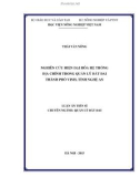 Luận án Tiến sĩ: Nghiên cứu hiện đại hóa hệ thống địa chính trong quản lý đất đai thành phố Vinh, tỉnh Nghệ An