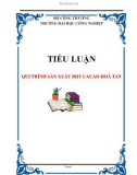 TIỂU LUẬN: QUI TRÌNH SẢN XUẤT BỘT CACAO HOÀ TAN