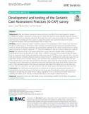 Development and testing of the Geriatric Care Assessment Practices (G-CAP) survey