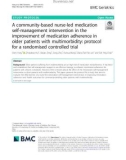 A community-based nurse-led medication self-management intervention in the improvement of medication adherence in older patients with multimorbidity: Protocol for a randomised controlled trial