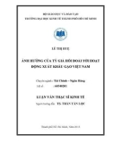 Luận văn Thạc sĩ Kinh tế: Ảnh hưởng của tỷ giá hối đoái tới hoạt động xuất khẩu gạo Việt Nam