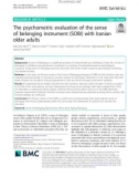 The psychometric evaluation of the sense of belonging instrument (SOBI) with Iranian older adults