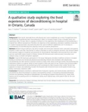 A qualitative study exploring the lived experiences of deconditioning in hospital in Ontario, Canada