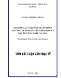 Tóm tắt Luận văn Thạc sĩ Quản trị kinh doanh: Tạo động lực cho người lao động tại Công ty TNHH Tư vấn thẩm định và Đầu tư công nghệ Gia Lộc