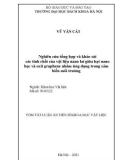 Tóm tắt Luận án Tiến sĩ Khoa học Vật liệu: Nghiên cứu tổng hợp và khảo sát các tính chất của vật liệu nano lai giữa hạt nano bạc và oxit graphene nhằm ứng dụng trong cảm biến môi trường