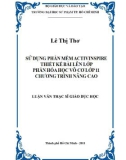 Luận văn Thạc sĩ Giáo dục học: Sử dụng phần mềm Activinspire thiết kế bài lên lớp phần Hóa học vô cơ lớp 11 chương trình Nâng cao