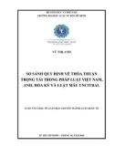 Luận văn Thạc sĩ Luật học: So sánh quy định về thỏa thuận trọng tài trong pháp luật việt Nam, Anh, Hoa Kỳ và Luật mẫu UNCITRAL