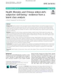 Health lifestyles and Chinese oldest-old's subjective well-being—evidence from a latent class analysis