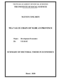 Summary of Doctoral thesis in Economics: Tea value chain of Nghe An province