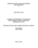 Summary of Doctoral Thesis on Political Sience: Current supervision activities of the Vietnamese National Assembly representative