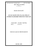 Tóm tắt luận án Tiến sĩ Kinh tế: Cơ cấu nguồn vốn của các công ty cổ phần ngành điện niêm yết ở Việt Nam