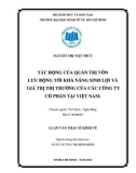 Luận văn Thạc sĩ Kinh tế: Tác động của quản trị vốn lưu động tới khả năng sinh lợi và giá trị thị trường của các công ty cổ phần tại Việt Nam