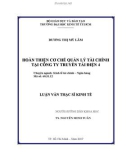 Luận văn Thạc sĩ Kinh tế: Hoàn thiện cơ chế quản lý tài chính tại Công ty Truyền tải Điện 4