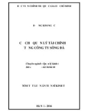 Tóm tắt Luận án Tiến sĩ Kinh tế: Cơ chế quản lý tài chính ở Tổng công ty sông Đà