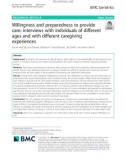 Willingness and preparedness to provide care: Interviews with individuals of different ages and with different caregiving experiences