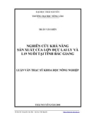 Luận văn: NGHIÊN CỨU KHẢ NĂNG SẢN XUẤT CỦA LỢN ĐỰC LAI LY VÀ L19 NUÔI TẠI TỈNH BẮC GIANG