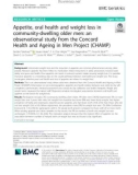 Appetite, oral health and weight loss in community-dwelling older men: An observational study from the Concord Health and Ageing in Men Project (CHAMP)