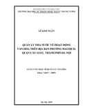 Luận văn Thạc sĩ Quản lý văn hóa: Quản lý nhà nước về hoạt động văn hóa trên địa bàn phường Mai Dịch, quận Cầu Giấy, thành phố Hà Nội